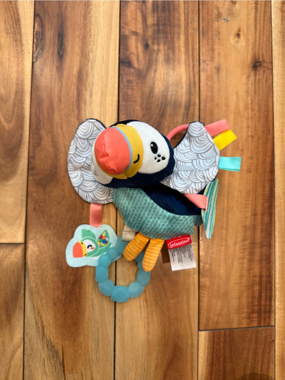 Plush Puffin Sensory Baby Toy - Multicolor